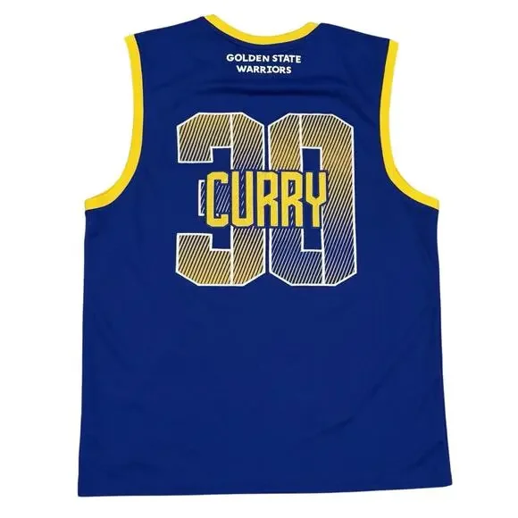 UNK Stephen Curry 30 Warriors Jersey Tank Men’s XL Blue Mesh Sleeveless - Picture 2 of 5